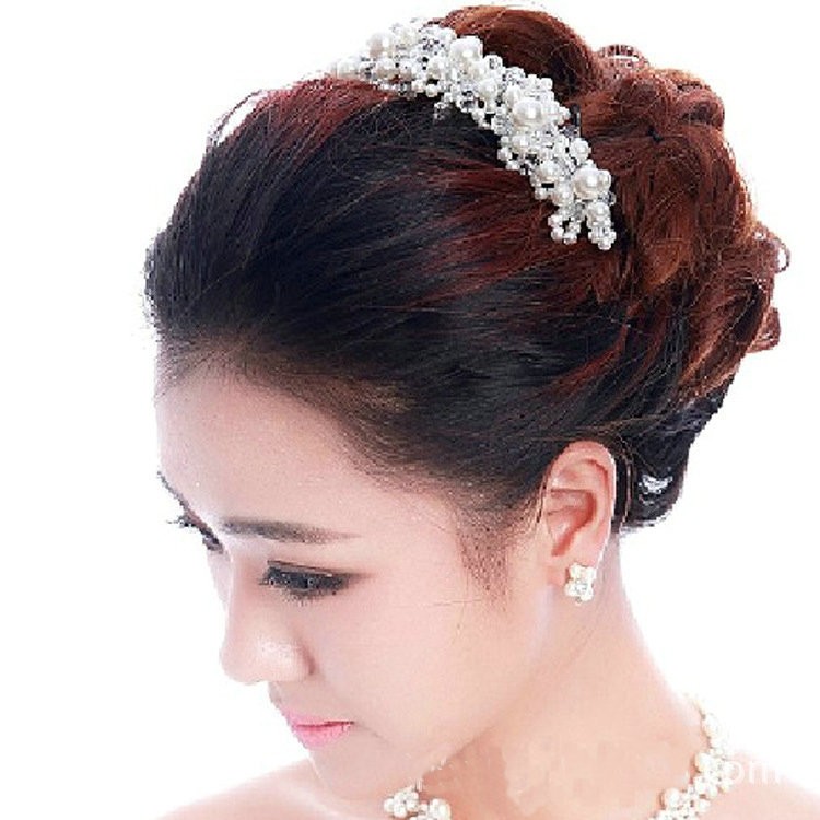 White Pearl Wedding Hair Jewelry