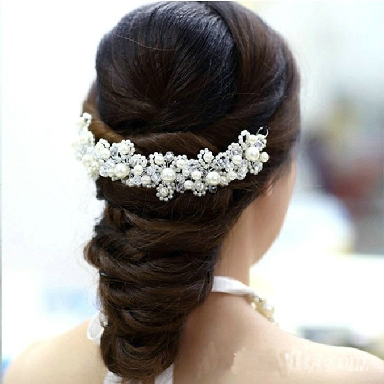 White Pearl Wedding Hair Jewelry