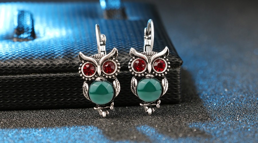Vintage Owl Design Women's Jewelry Set