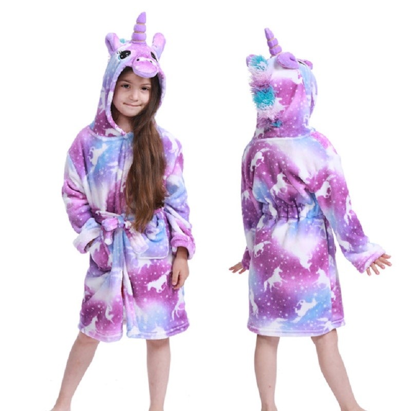 Unicorn Hooded Bathrobe for Kids