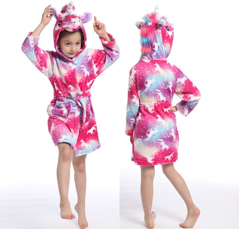 Unicorn Hooded Bathrobe for Kids