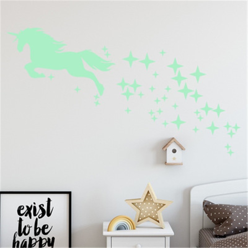 Luminous Unicorn Wall Stickers for Kids Room