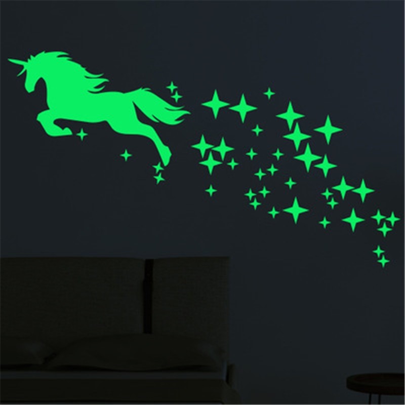 Luminous Unicorn Wall Stickers for Kids Room