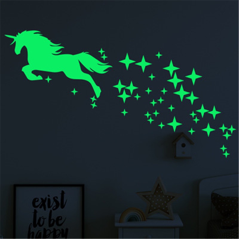 Luminous Unicorn Wall Stickers for Kids Room